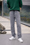 Men's Elastic Waist Jogger Anthracite Wide Leg Baggy Trousers - 2