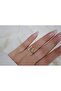 Yzk399 Special Series Asymmetric Drop-Tipped Stone Gold Ring - 2