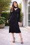 V-Neck Spanish Sleeve Dress with Neck Collar and Back Slit Detail