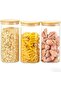 3PCS Food Storage Jar with Bamboo Lids, Food Grade Acrylic Canister Storage 1335ml
