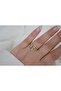 Yzk399 Special Series Asymmetric Drop-Tipped Stone Gold Ring