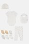 Toddlers Boy 10 Pieces Embroidered Bodysuit Set, White - 4