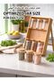 9-Piece Bamboo Spice Jar Organizer with 3-Tier Foldable Display Stand Rack With Jars - 8