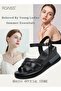 Wedge Sandals for Women Comfortable Open Toe Sandals Casual Summer Buckle Open Toe Ankle Strap Platf - 3