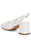 Women's Woven Design Slingback Sandal in White - 3