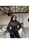 Women's Waist-Sitting Corseted Jacket Cropped Leather - 2