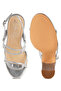 Women's Metallic Cut Out Chain Sandals In Silver - 5