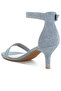 Women's Denim Kitten Heel Sandals in Denim - 3
