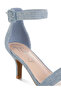 Women's Denim Kitten Heel Sandals in Denim - 4