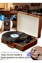 3 Speed Turntable Record Player USB/ TF/ Bluetooth Suitcase Records Record Player Built-in 2 Speaker