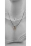 Silver Necklace with Gold Clover Detail - 2