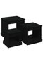 Stackable tables, 3 pcs., black, processed wood - 2