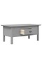 Coffee table "BODO", gray, 100x55x45 cm, solid pine wood - 4