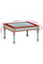 Hand-painted coffee table, blue, solid mango wood - 6