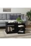 Stackable tables, 3 pcs., black, processed wood - 3