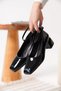 Black patent leather women's high heeled shoe tr18ms16a - 3