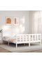 Bed frame with headboard, white, 160x200 cm, solid wood