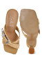 Women Braided Criss-Cross Strap Sandals In Beige - 5