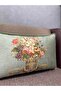Velvet Light Green Rectangular Classic Floral Corded Fabric 30X50 - 4