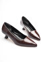 Women's bitter brown crinkled patent leather stiletto heel shoes tr20ms03d - 5