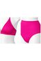 Women's Fuchsia High Waist Bikini Set Triangle Neckline Tie-Detail Shaping / Sculpting Swimsuit - 4