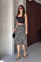 Women's Midi Length Patterned Wrap Skirt - 4