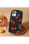 Redmi Note 10 4g Compatible Camera Protected Black Soft Silicone Phone Case Vişne Patterned - 2