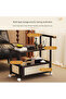Side Table Living Room Movable Black 71*40*70cm - 4