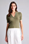 Polo Collar Lace-Like Knit Sweater H1880Ax26Sm - 3