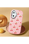 Poco F7 Compatible Camera Protected Pink Soft Silicone Phone Case Cherry Patterned - 2