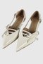 Pamela beige patent leather side bow detail women's Heeled Shoes - 4