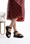 Black Genuine Leather Sandals Tr31My58A - 2