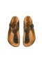 Genuine Leather Khaki Green Women's Slippers