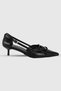 Pamela Black Matte Side Bow Detail Women's Heeled Shoes - 2