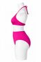 Women's Fuchsia High Waist Bikini Set Triangle Neckline Tie-Detail Shaping / Sculpting Swimsuit - 2