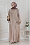 Balloon Sleeve Stoned Water Evening Dress-Vi̇zon - 2