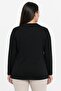 Women's Gold Buttoned Collar Large Size Stretch Fabric Blouse - 4