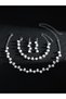 Faux Pearl Rhinestone Necklace with Bracelet and Earrings et - 4