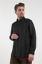Black Sleeve Plain Linen Buttoned Collar Pocketless Casual Comfort Fit Shirt 1004250114 - 3