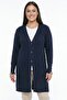 Women's Hair Braided Mercerized Stretch Fabric Plus Size Cardigan - 2