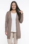 Women's Plus Size Knitwear Cardigan with Button Detail on Sleeves - 2