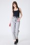 Women's Light Gray Snow Wash Slouchy Jean Pants – High Waist Comfort Fit Relaxed Fit Denim