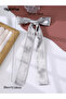 Grey Satin Bow Hair Clip - 4