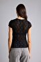 Slim Fit Crew Neck Transparent Lace Short Sleeve Basic T-Shirt H5769Ax26Sp - 5