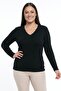 Women's V-Neck Strawberry Basic Slit Stretch Fabric Blouse
