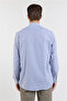 Blue Buttoned Collar Long Sleeve Pocket Comfort Fit 100% Cotton Shirt 1004260172 - 4