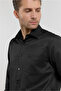 Black Textured Hard Collar Long Sleeve Pocketed Comfort Fit Cotton Shirt 1004255269 - 4