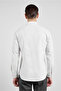 Beige Textured Hard Collar Long Sleeve Pocketless Slim Fit Cotton Shirt 1004255283 - 5