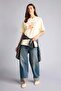 100% Cotton Oversized Crew Neck Floral Short Sleeve T-Shirt H2835Ax26Sm - 2