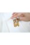 Bkp118 Color Oval Stone Long Tassel Earrings (Length 60 mm) - 2